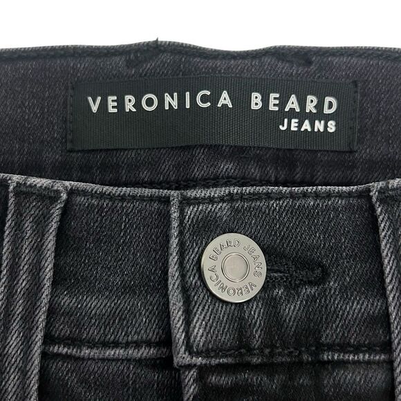 Veronica Beard Emma Mid-rise Skinny Jeans Washed Onyx Black Raw Hem stretch 29 - Picture 4 of 9